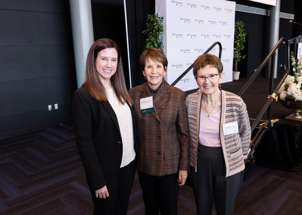 Katie Walker, recipient of the Dr. Barbara H. Dunn Nursing Scholarship, with Barbara Brown, Ph.D., and Barbara Dunn, Ph.D.
