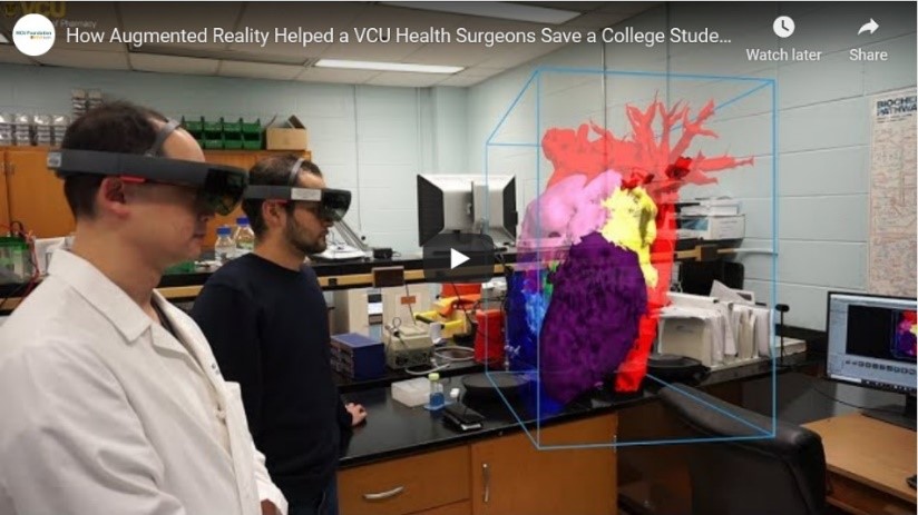 researchers use augmented reality to view a heart before surgery