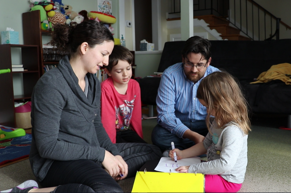 Coffee Bourne with her husband and two of their children.