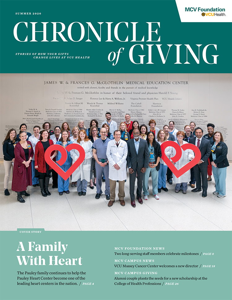 Chronicle of Giving Cover with Pauley Heart Center Staff