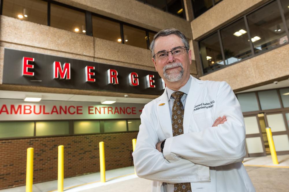F. Gerard “Gerry” Moeller, M.D., director of the VCU C. Kenneth and Dianne Wright Center for Clinical and Translational Research, is the principal investigator on a clinical trial that is initiating long-term care for opioid overdose survivors inside emergency departments. Photo: Kevin Schindler