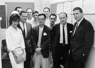 David Hume, M.D. (right), with his staff, which included H.M. Lee, M.D. (center). Photo: VCU Libraries.