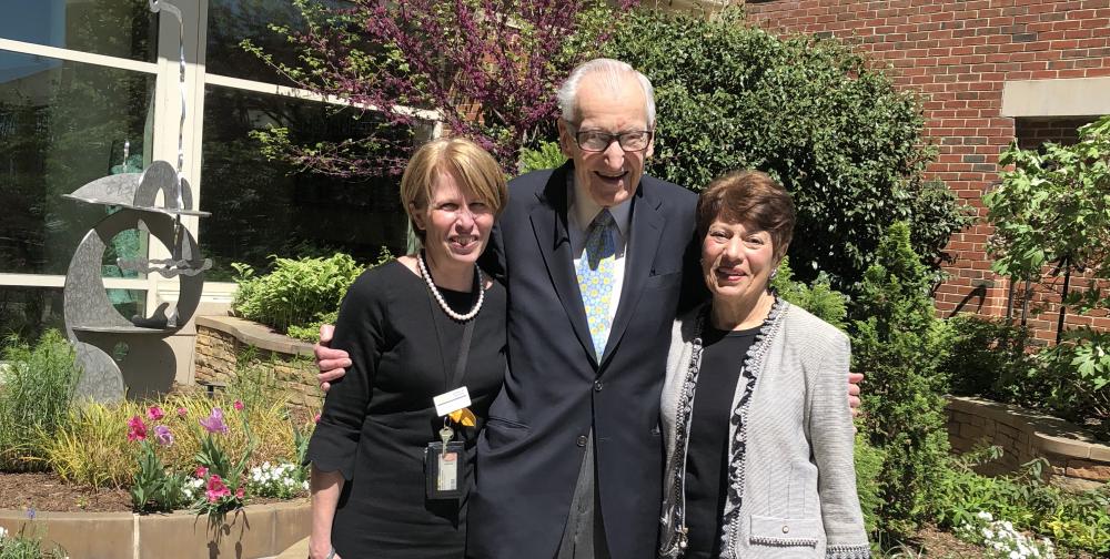 Dr. Ameringer (left) meets with Dr. Lawrence and Tina at Massey this past spring to talk about her plans for utilizing the Tina L. Bachas Oncology Nursing Research Award. Photo: Cindy Zilch