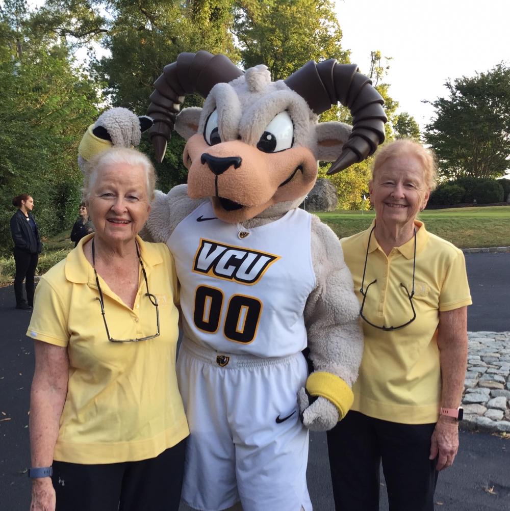 Jackie Jones Stone (left) and Jeanette Jones are avid sports fans. They have been to the US Open Tennis Championships 34 times and have followed VCU basketball for decades. Photo courtesy of Jeanette Jones