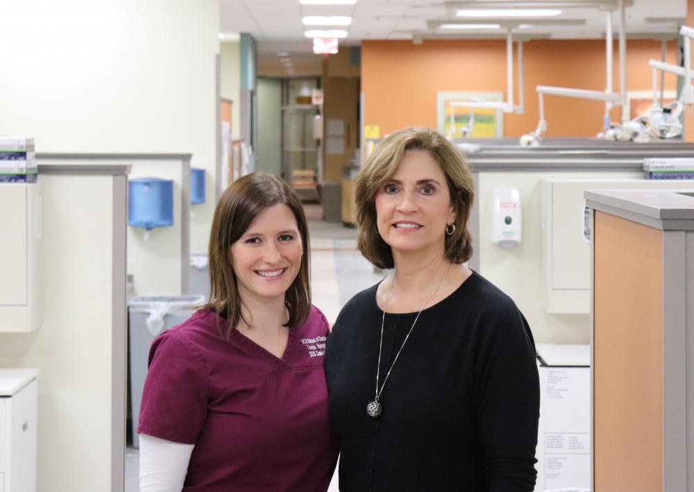 Kit Tucker Sullivan, D.D.S. (right), established a scholarship in 2011 that has helped eight female dentistry students realize their dreams of becoming dentists. Tonya Spangler, a member of VCU School of Dentistry’s Class of 2020, is this year’s Kit Tucker Sullivan, D.D.S., Scholarship recipient.