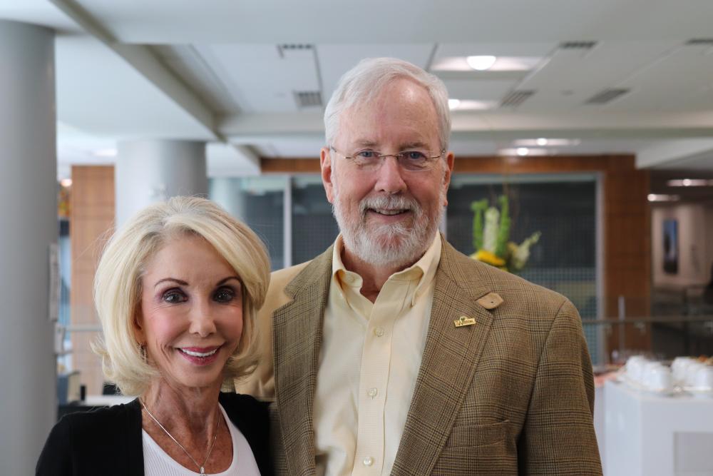 Joyce and Rich Johnson attend a scholarship awards ceremony at VCU Medical Center where they presented three awards to students who will benefit from the Joyce Johnson Scholarship for Nursing Education in academic year 2019-2020. Photo: Eric Peters