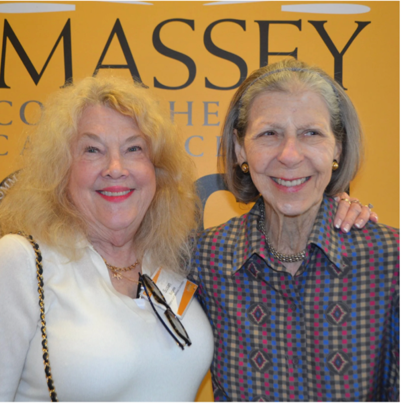 Adrienne Maxwell stands with Susan Bogese 