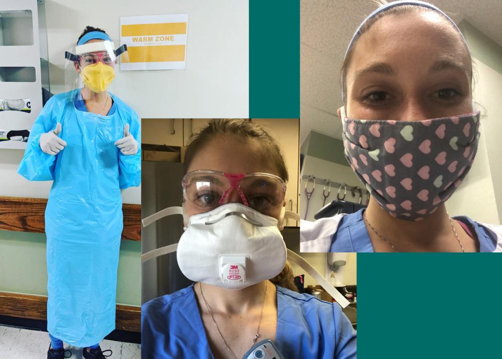 Nicole Downey in protective equipment