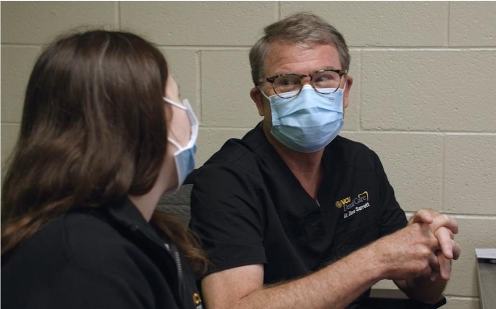 sarrett with student