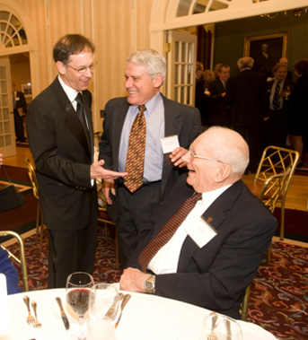 Dr. Sheldon Retchin, Dr. Hermes Kontos and Stan Pauley share a laugh at the Cardiology Consortium.