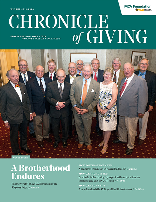 This issue of The Chronicle of Giving features members of the VMI Class of 1969 on the cover. In 2019, the class established the Charles F. Bryan Jr. Parkinson’s Disease Research Fund.