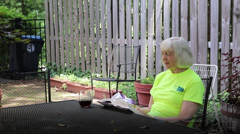 Nancy Canning relaxes in her back yard with a book. When she experienced severe depression in 2016, she stopped eating, seeing friends, playing music and reading. Today, she reads almost a book every week.