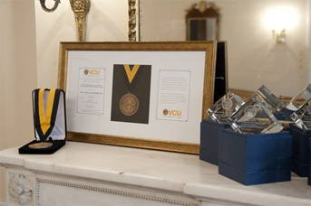 Awards on display at the Scott House.