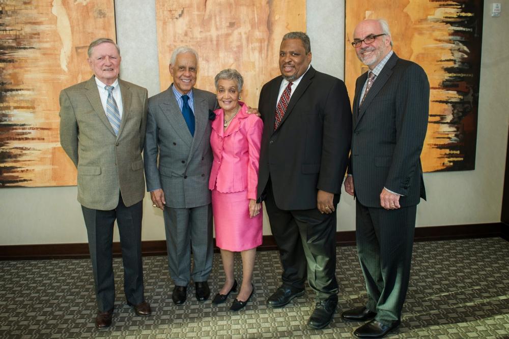 Florence Neal Cooper Smith with Dr. Robert Scott, Hon. Douglas L. Wilder, Dr. Wally Smith, and Dr. John Nestler