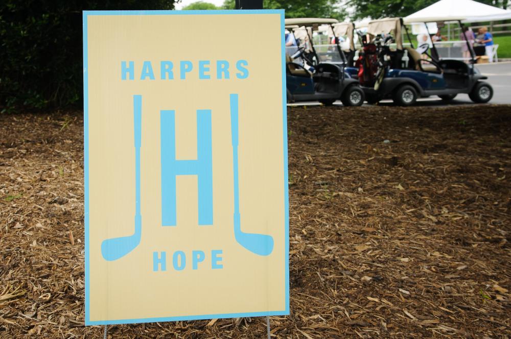 Harper's Hope tournament sign