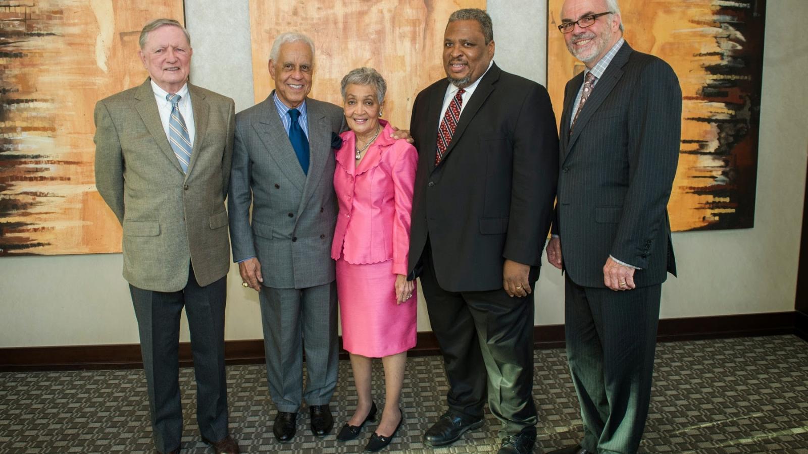 Florence Neal Cooper Smith with Dr. Robert Scott, Hon. Douglas L. Wilder, Dr. Wally Smith, and Dr. John Nestler