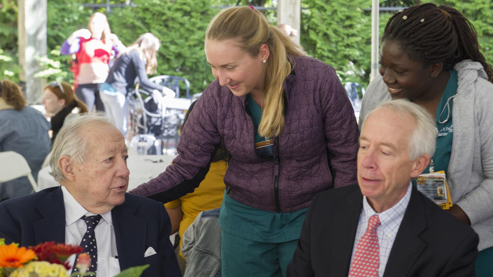 Nursing students thank Herbert A. Clairborne III and and Herbert A. Clairborne Jr. photo