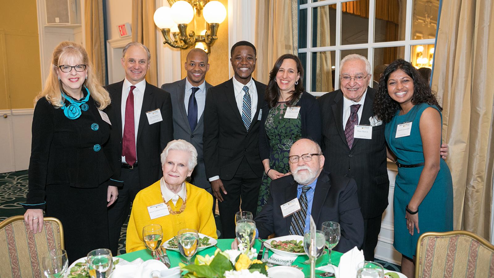 A group of students and donors