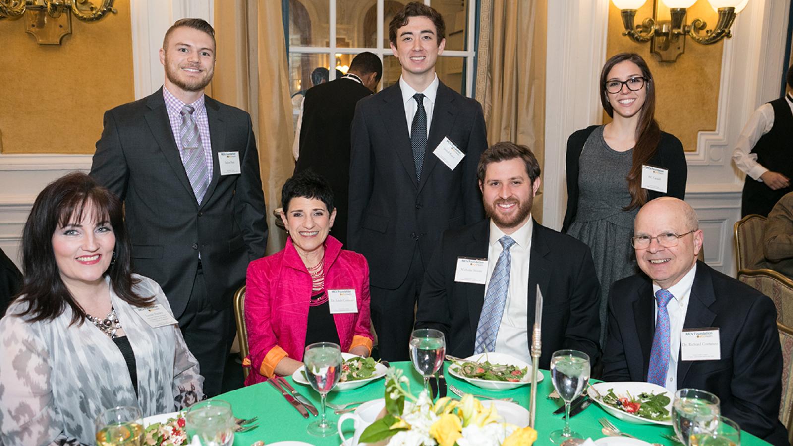 A group of students and donors