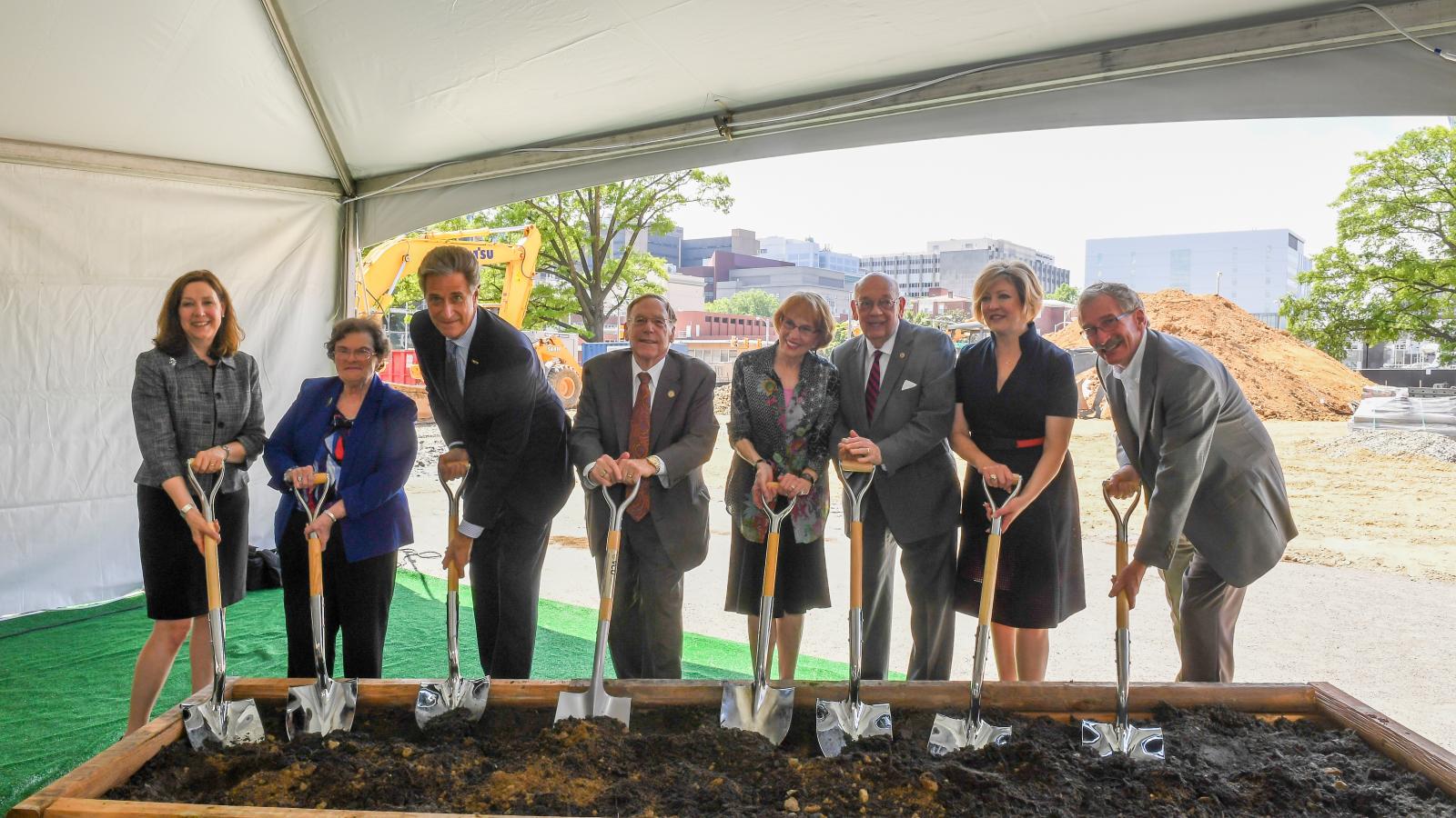 Groundbreaking ceremony - MCVF board with shovels