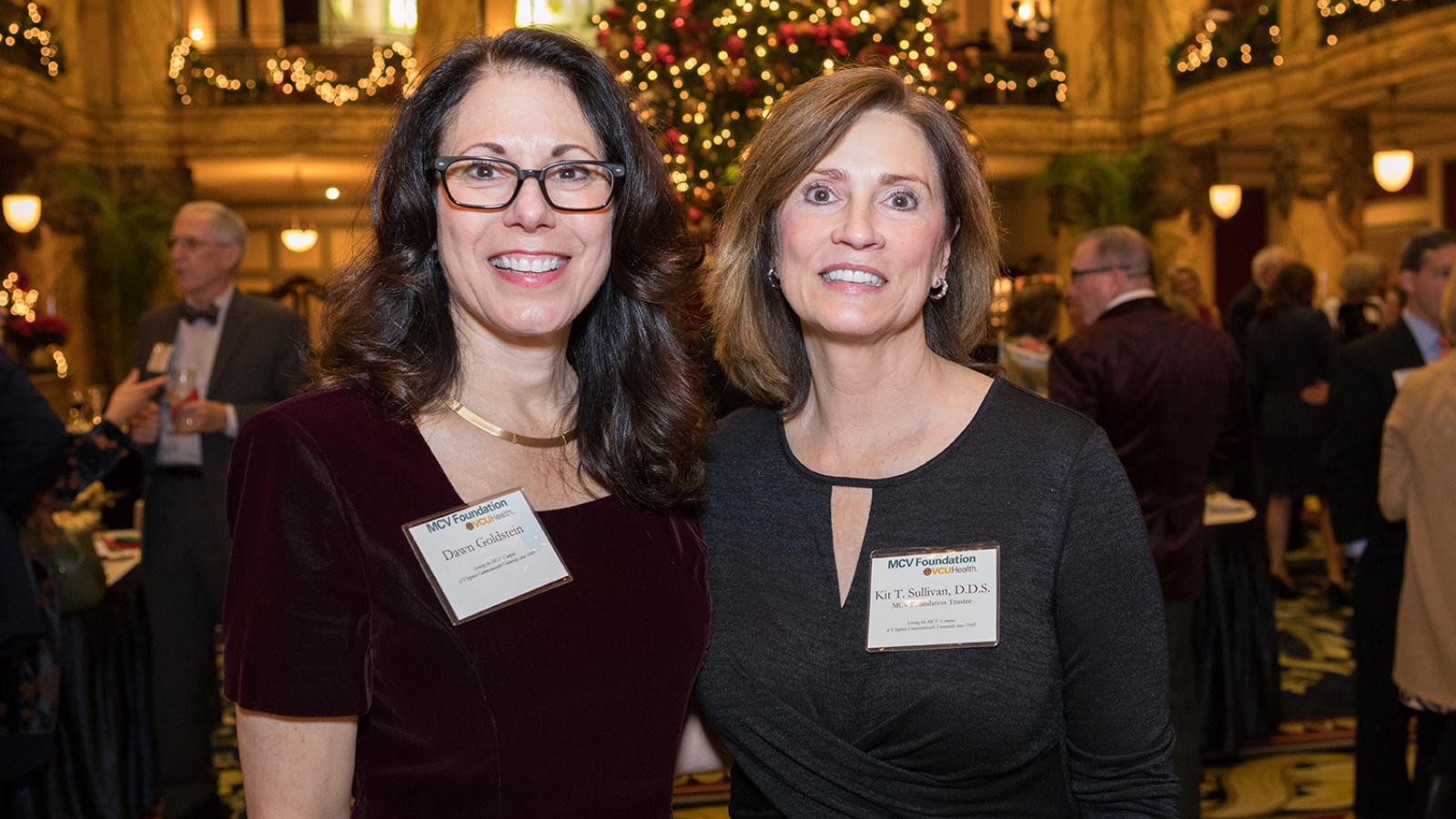 Dawn Goldstein, Ph.D., former recipient of a Ginger Edwards Clinical Scholars Award, with MCV Foundation board member Kit Sullivan, D.D.S.