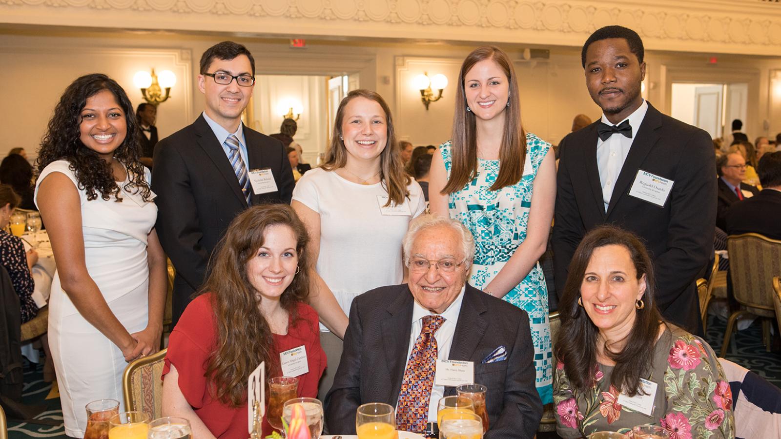 Students pose with donors.