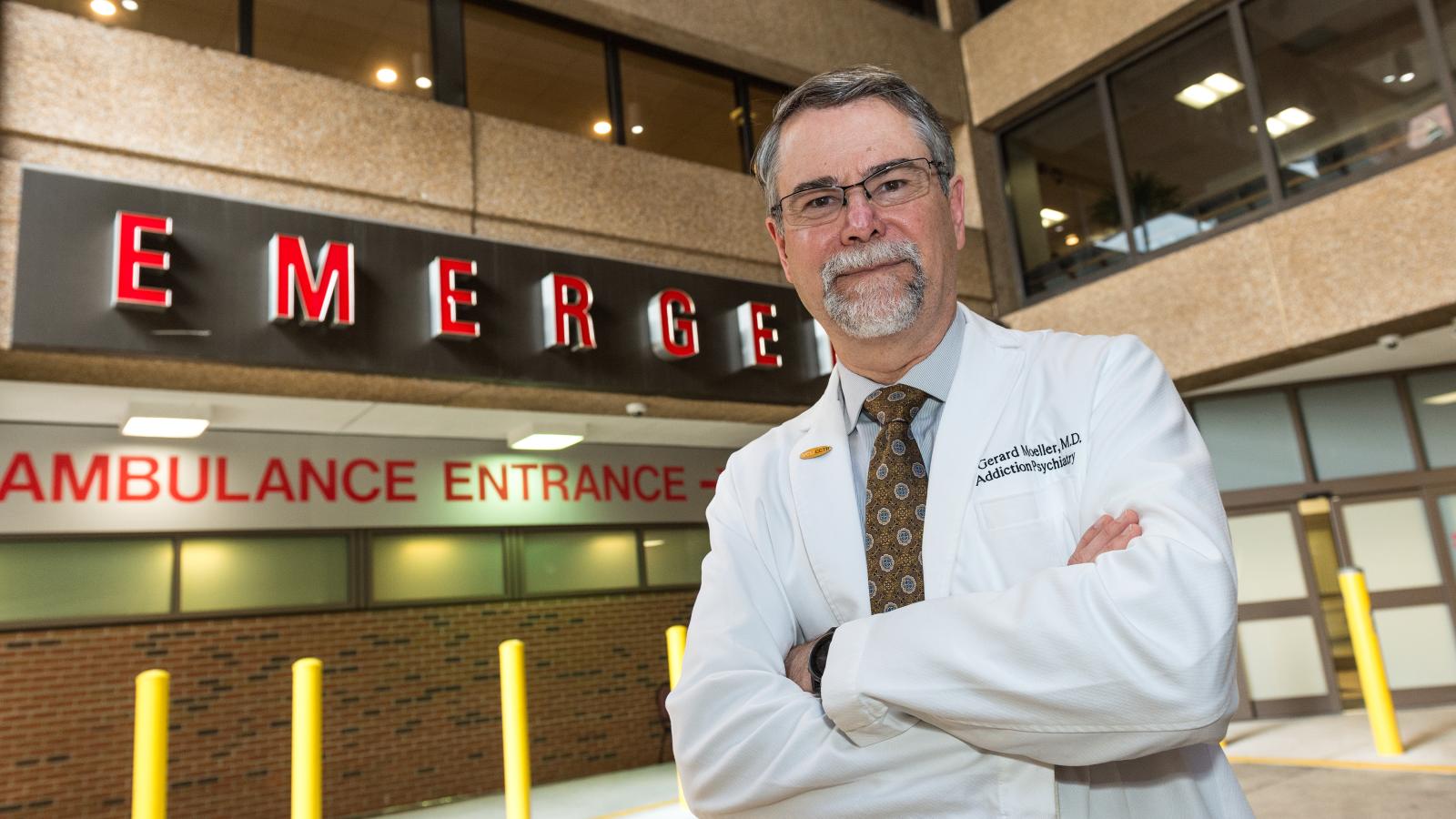 F. Gerard “Gerry” Moeller, M.D., director of the VCU C. Kenneth and Dianne Wright Center for Clinical and Translational Research, is the principal investigator on a clinical trial that is initiating long-term care for opioid overdose survivors inside emergency departments. Photo: Kevin Schindler