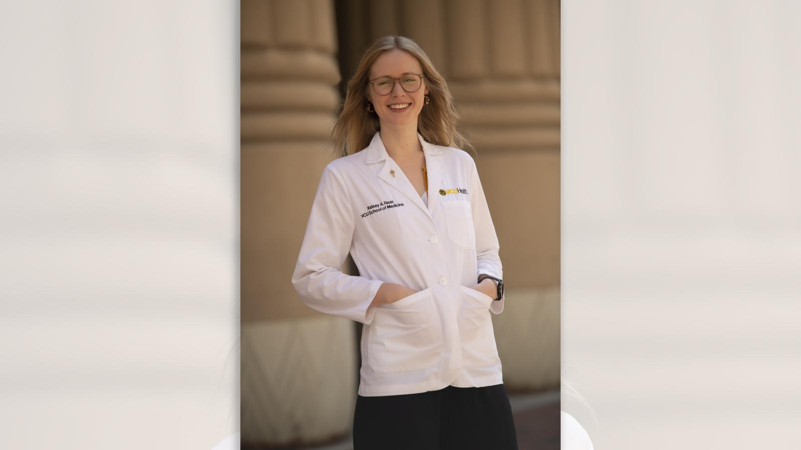 Kelsey Faust is the first in her family to attend college and now she is on the path to becoming a neurosurgeon. Photo: Tom Kojscich, VCU University Relations
