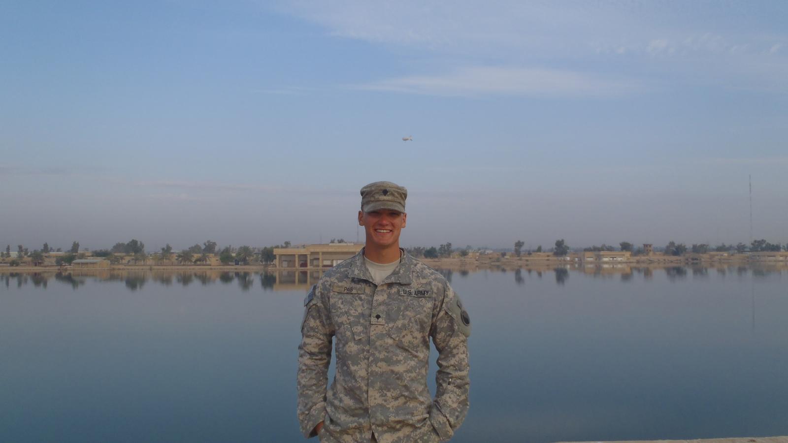 Chris Pais, pictured in Iraq, joined the Virginia Army National Guard in 2009. Photo courtesy of Chris Pais