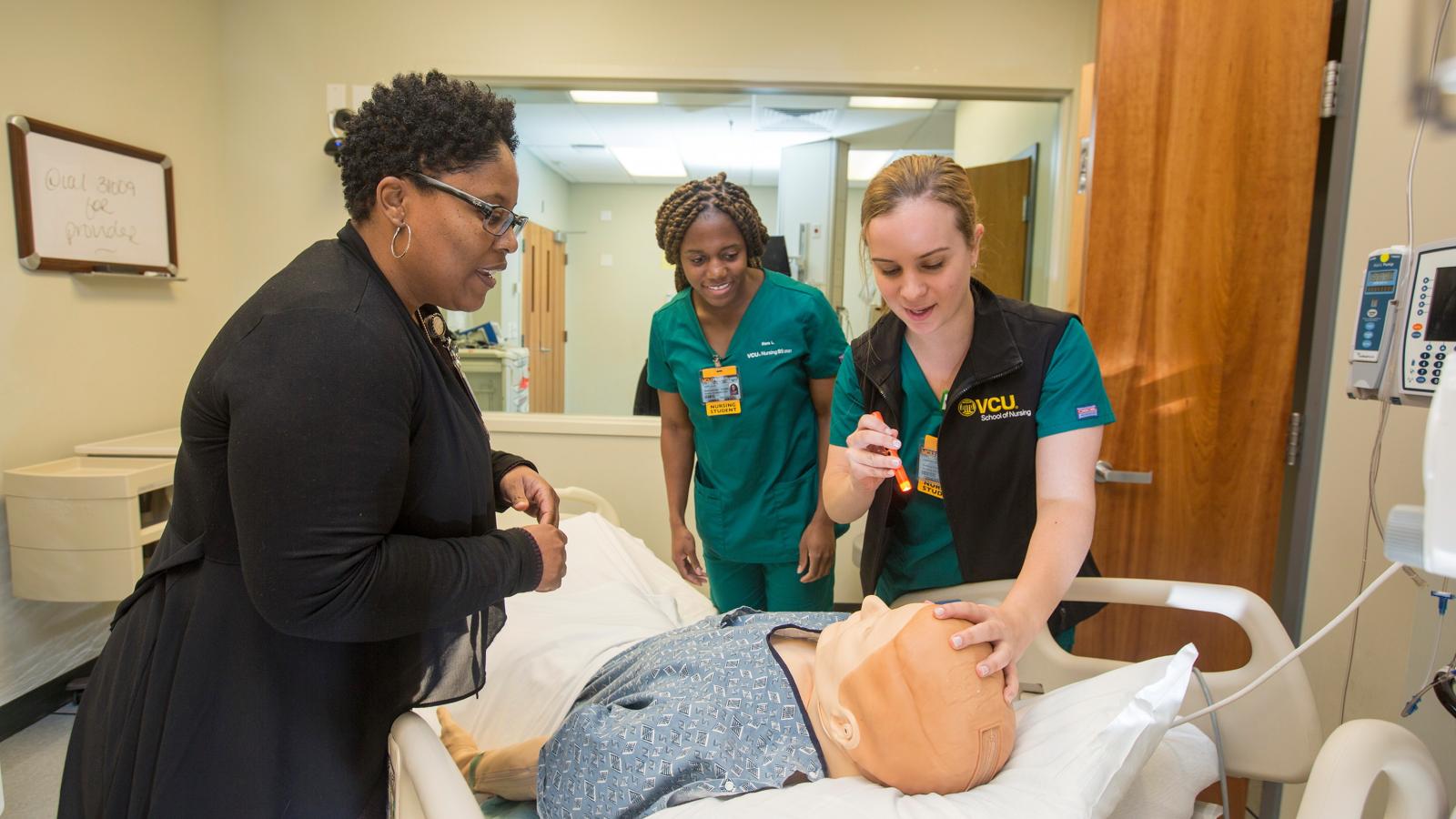 Nursing Students in Simulation Lab with Instructor