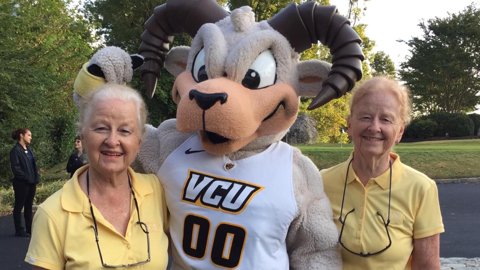 Jackie Jones Stone (left) and Jeanette Jones are avid sports fans. They have been to the US Open Tennis Championships 34 times and have followed VCU basketball for decades. Photo courtesy of Jeanette Jones