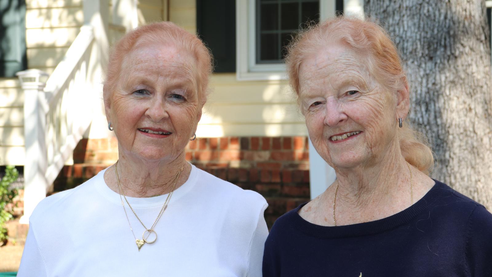 Jackie Jones Stone (left) and Jeanette Jones will establish the Jeanette A. Jones and Jacquelyn Jones Stone Nursing Honors Scholarship Fund through gifts in their wills. The twin sisters taught and cared for patients on the MCV Campus from the 1960s to the 1990s. Photo: Eric Peters