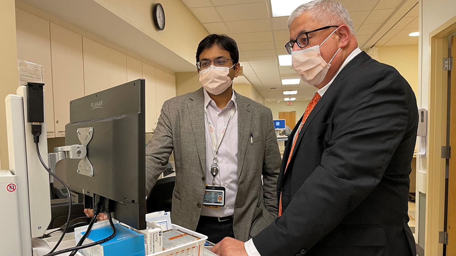 Hume-Lee transplant physicians Gaurav Gupta, M.D., and Marlon Levy, M.D.