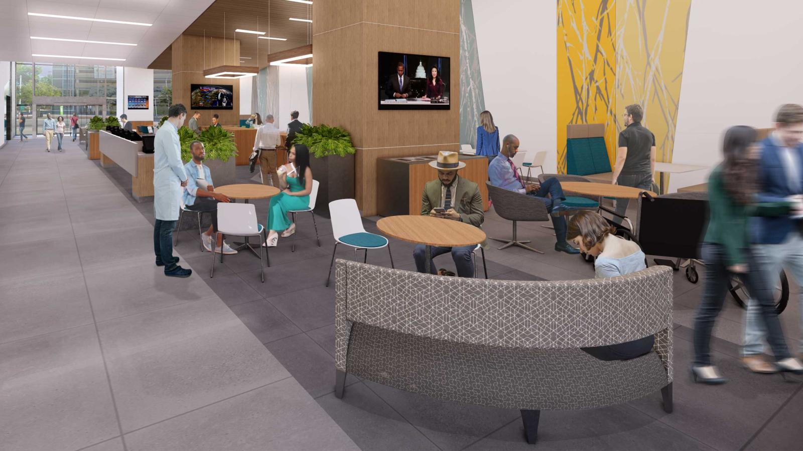 Interior Rendering of Massey AOP lobby